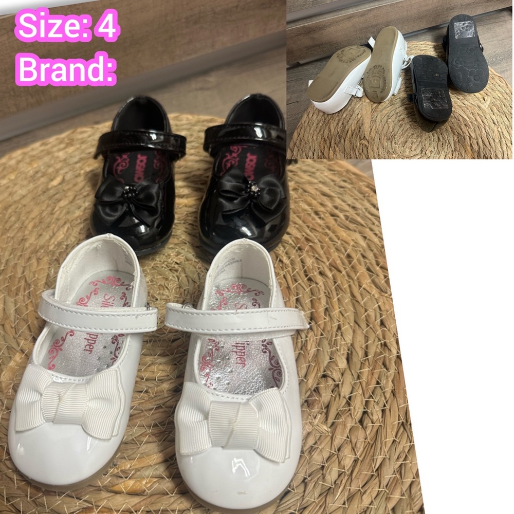 Charming Black and White Kids Dress Shoes with Bow